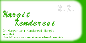 margit kenderesi business card